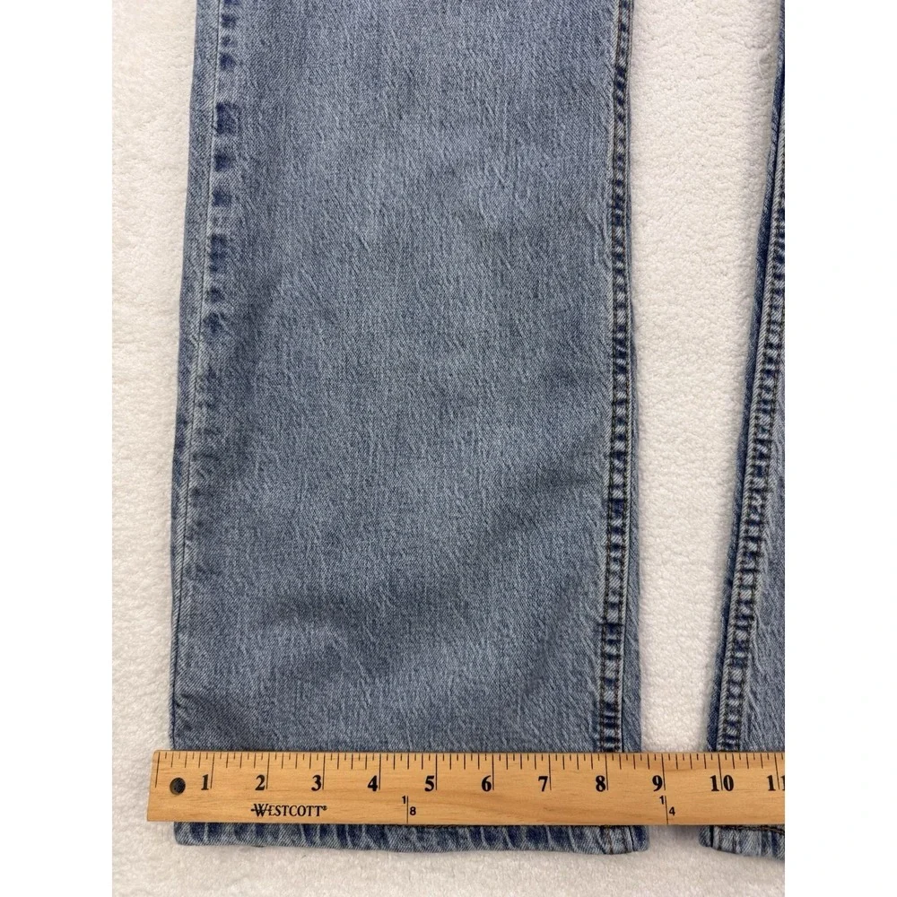 Levis 527 Jeans Men 33x34 Blue Slim Boot Distressed Denim Cowboy Western